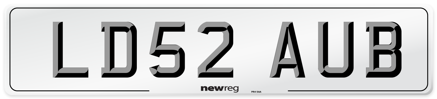 LD52 AUB Number Plate from New Reg